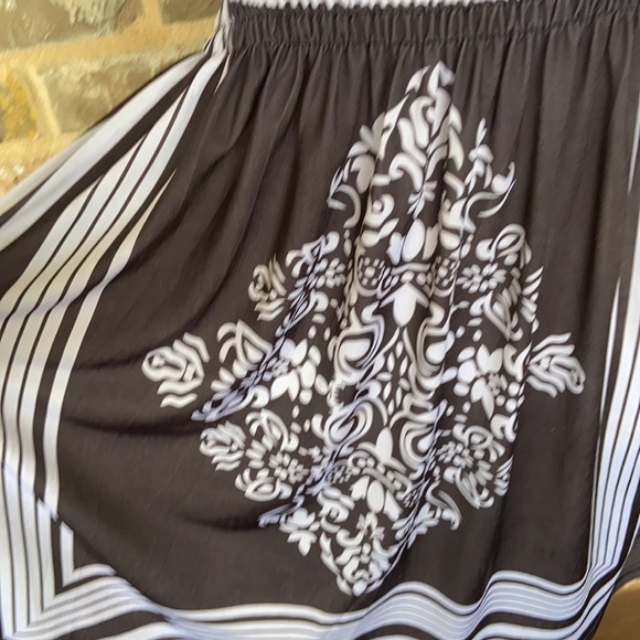 Christina Love Smocked Tube Top Dress Paisley Gray White Beaded Halter M - Picture 3 of 13